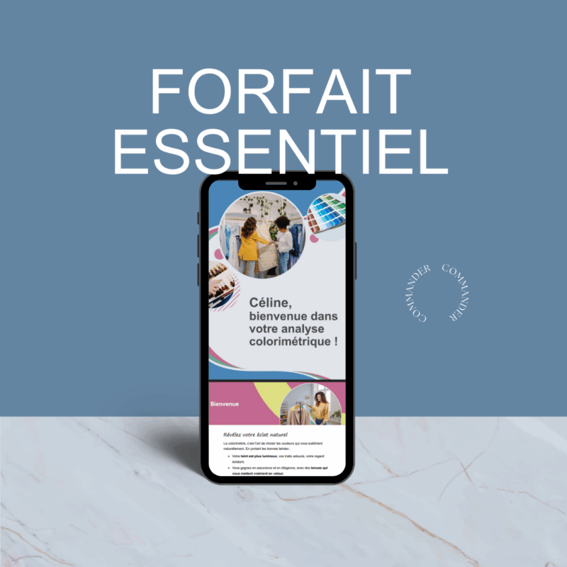 Forfait Essentiel — Votre analyse colorimétrique personnalisée